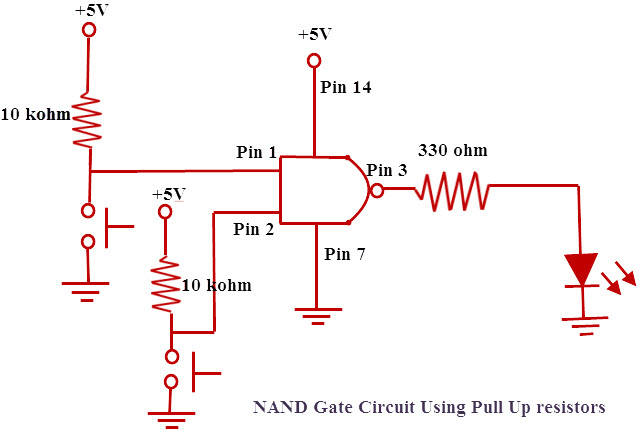 使用拉up电阻的NAND门电路