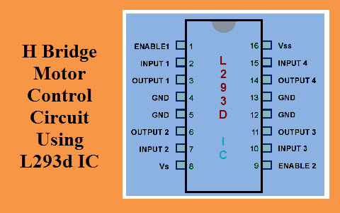 H桥电机控制电路采用L293d集成电路