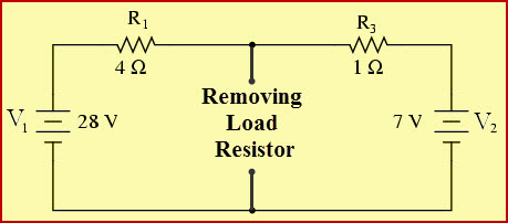 脱位定理示例电路卸下负载电阻后