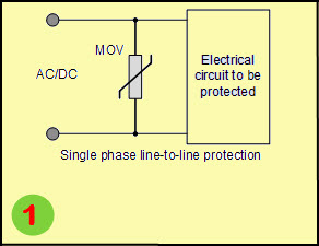 用于单相线路保护的压敏电阻电路